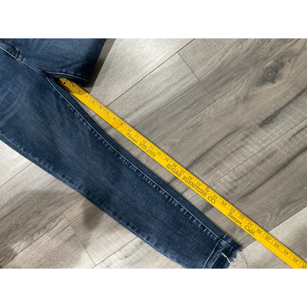 Judy Blue High Waist Skinny Jeans Distressed Released Hem Dark Wash Size 13/31 - Picture 6 of 8